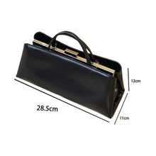 Women Long Saddlebag Leather Clutch Bag Horizontal Square  Handbag Magnetic Suction Clip Wallet Minimalist Shoulder Underarm Bag