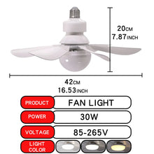 LED Ceiling Fan with Light and Remote Control 30W 40W Dimmable E27 Socket Ceiling Fan for Bedroom Living Room 6 Blades 3 Speed