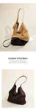 2026 Women's Frosted Leather Tote Bag Large Capacity Soft Suede Bucket Handbag Lady Minimalist Underarm Hobo Shoulder Bag