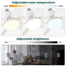 LED Ceiling Fan Light E27 with Remote Control for Dimming, Suitable for Living Room, Study, Household Use, 85-265V