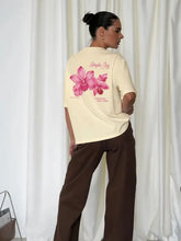 Retro 100% Pure Cotton American Pink orchid Summer New Cute Casual Women's Oversize T-shirt