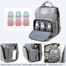 Large Capacity Mommy Diaper Backpack with Changing Mat Foldable Baby Bed Nursing Bag for Milk Bottle Storage