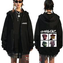 Rock Band Gorillaz Demon Days Eyes Graphic Zipper Hoodie Men Hip Hop Fashion Oversized Zip Up Jacket Unisex Zip Up Sweatshirt