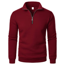 Spring and Autumn new casual half zipper stand up collar hoodie trend simple and loose oversized fleece men's hoodie