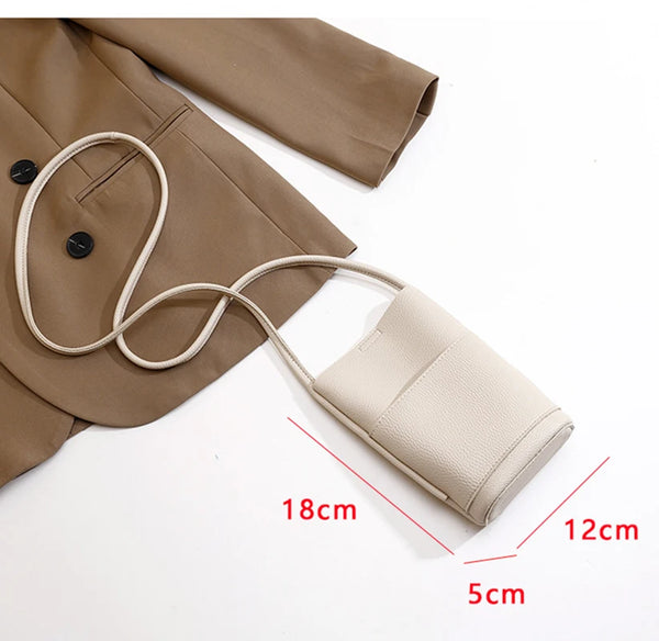 Women Pu Leather Mobile Phone Bag Minimalist Casual Crossbody Bag Fashion Versatile Waterproof Shoulder Bag Pure Color Tote Bags