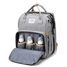 Large Capacity Mommy Diaper Backpack with Changing Mat Foldable Baby Bed Nursing Bag for Milk Bottle Storage