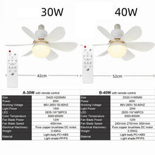 LED Ceiling Fan Light E27 with Remote Control for Dimming, Suitable for Living Room, Study, Household Use, 85-265V