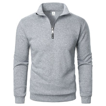 Spring and Autumn new casual half zipper stand up collar hoodie trend simple and loose oversized fleece men's hoodie