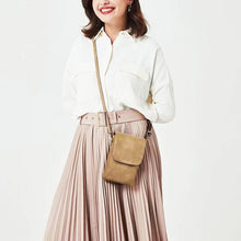 Fashionable and minimalist PU leather women's crossbody bag designer mobile phone bag change small bag women's single shoulder c