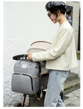 Large Capacity Mommy Diaper Backpack with Changing Mat Foldable Baby Bed Nursing Bag for Milk Bottle Storage