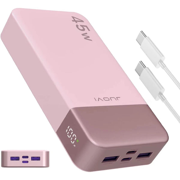 JUOVI Powerbank 20000mAh 45W Fast Charge Power Bank, Super Fast Charging Portable Charger with LED Display for iPhone 17 16 15