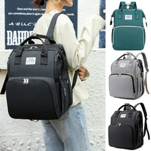 Large Capacity Mommy Diaper Backpack with Changing Mat Foldable Baby Bed Nursing Bag for Milk Bottle Storage