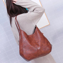 Women Soft PU Leather Tote Bag Vintage Shoulder Handbag Minimalist Top Handle Casual Everyday Purse