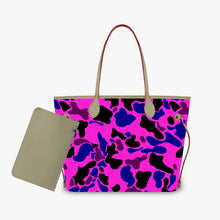Customized Minimalist Madam Shoulder Tote Bag Green Camo Handbags and Purse Madam 2pcs Cloud Camo PU Leather Purse and Wallet