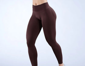 Logo Seamless Women's Solid Waist Yoga Pants Three-Section Waist Sexy Hip-Lifting Tight Sports Fitness Exercise Pants
