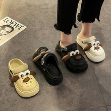 Cute DIY Cartoon Dog Fashion Clogs For Women Summer Platform Sandals Thick Sole Female Leisure Garden Shoes Home Street Slippers