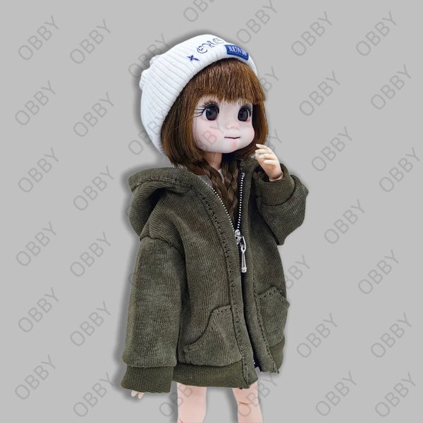 For Blythe DLL Zsiga Oversized Casual Jacket Hoodie For OB22/24 1/6 BJD Azone Dolls Handmade Clothes Dressing Doll Clothing