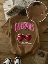 Summer Sweeter Cherries Prints T-Shirts Womens Cotton Oversized T Shirts Basic O-Neck Short Sleeve Tops Casual Woman Clothes