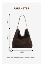 2026 Women's Frosted Leather Tote Bag Large Capacity Soft Suede Bucket Handbag Lady Minimalist Underarm Hobo Shoulder Bag