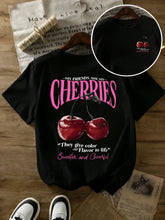 Summer Sweeter Cherries Prints T-Shirts Womens Cotton Oversized T Shirts Basic O-Neck Short Sleeve Tops Casual Woman Clothes
