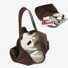 2026 Women's Frosted Leather Tote Bag Large Capacity Soft Suede Bucket Handbag Lady Minimalist Underarm Hobo Shoulder Bag