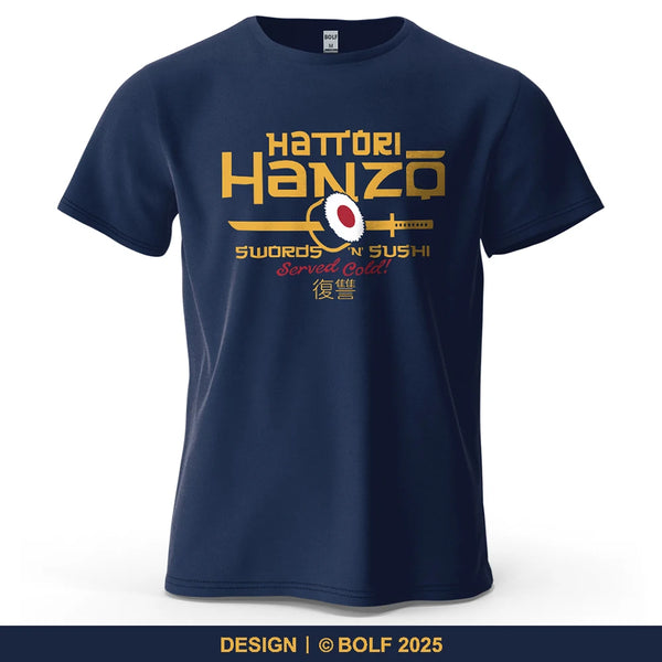 Hattori Hanzo Printed Men's T-Shirt 100% Cotton Oversized Anime Fashion Graphic Tees for Women Tops Streetwear Cultural Apparel