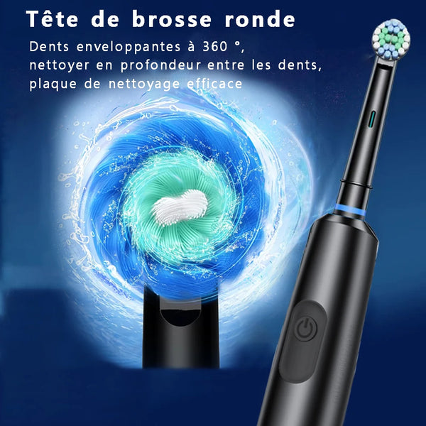Electric Toothbrush Rotary Cleaning Teeth Brush Waterproof Electronic Tooth Brush With Timer Rechargeable Toothbrush with 8 Head
