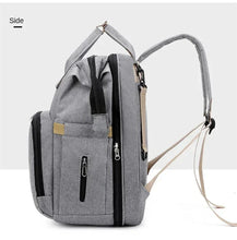 Large Capacity Mommy Diaper Backpack with Changing Mat Foldable Baby Bed Nursing Bag for Milk Bottle Storage
