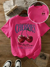 Summer Sweeter Cherries Prints T-Shirts Womens Cotton Oversized T Shirts Basic O-Neck Short Sleeve Tops Casual Woman Clothes