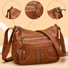1pcs PU Leather Soft Multi-Pocket Crossbody Bag Large Capacity Minimalist Casual Shoulder Fashionable shoulder bag