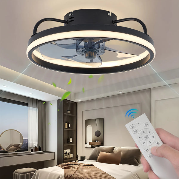 Energy-saving Ceiling Fan LED Lighting Simple Round Cool Ceiling Fans with Light 33CM Smart Modern Lighting Fixtures Fan