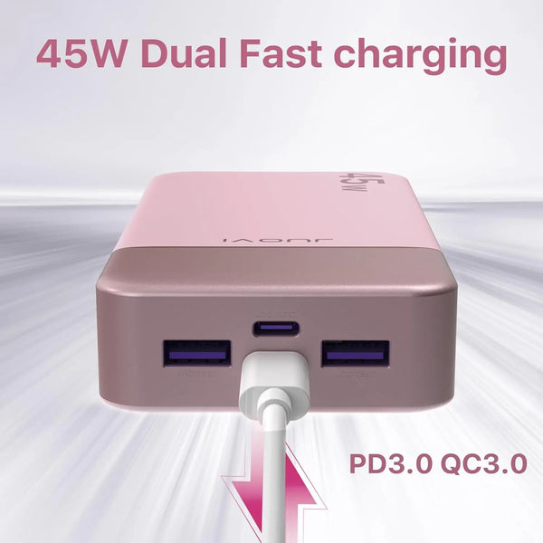 JUOVI Powerbank 20000mAh 45W Fast Charge Power Bank, Super Fast Charging Portable Charger with LED Display for iPhone 17 16 15