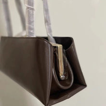 Luxury Leather Handbag For Women High-end Hardware Magnetic Suction Clip Design Elegant Minimalist Shoulder Underarm Bag Purse