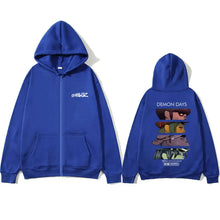Rock Band Gorillaz Demon Days Eyes Graphic Zipper Hoodie Men Hip Hop Fashion Oversized Zip Up Jacket Unisex Zip Up Sweatshirt