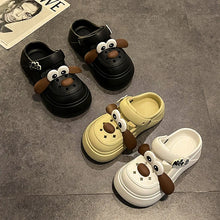 Cute DIY Cartoon Dog Fashion Clogs For Women Summer Platform Sandals Thick Sole Female Leisure Garden Shoes Home Street Slippers