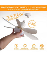 LED Ceiling Fan Light E27 with Remote Control for Dimming, Suitable for Living Room, Study, Household Use, 85-265V