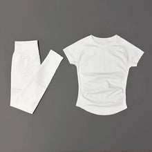 2Pcs HISTELLO Sportswear Sports Gym Set Short Sleeve Seamless Women Fitness Sets Workout Butt Lifting Sports Leggings Suit