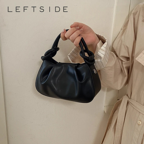LEFTSIDE Women's Small Leather Shoulder Bag Luxury Minimalist Aesthetic Daily Party Crossbody Bag 2026 New Handbags and Purses