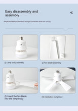 LED Ceiling Fan With Light E27 Socket Remote Control Dimmable 30W Modern Smart Wireless Fans Lighting For Bedroom Garage Kitchen