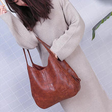 Women Soft PU Leather Tote Bag Vintage Shoulder Handbag Minimalist Top Handle Casual Everyday Purse