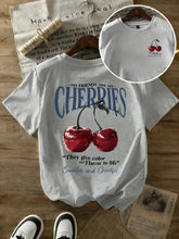 Summer Sweeter Cherries Prints T-Shirts Womens Cotton Oversized T Shirts Basic O-Neck Short Sleeve Tops Casual Woman Clothes