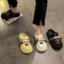 Cute DIY Cartoon Dog Fashion Clogs For Women Summer Platform Sandals Thick Sole Female Leisure Garden Shoes Home Street Slippers