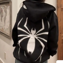 Harajuku Fashion Y2K Oversized Coat Personality Spider Print Women's Hoodie Autumn And Winter Punk Full Zip Up Hoodie Tops