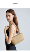 Luxury Women's Genuine Cowhide Leather Mini Shoulder Tote Bag Pebbled Leather Long Strap Underarm Handbag Minimalist Daily Purse