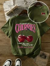 Summer Sweeter Cherries Prints T-Shirts Womens Cotton Oversized T Shirts Basic O-Neck Short Sleeve Tops Casual Woman Clothes