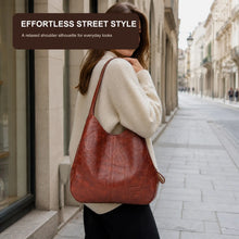Women Soft PU Leather Tote Bag Vintage Shoulder Handbag Minimalist Top Handle Casual Everyday Purse