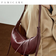 Minimalist Lady Soft Genuine Leather Pillow Crossbody Bag Women's Convertible Shoulder Bags 2026 New Chic Solid Color Handbag