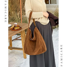 2026 Women's Frosted Leather Tote Bag Large Capacity Soft Suede Bucket Handbag Lady Minimalist Underarm Hobo Shoulder Bag