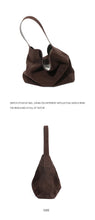 2026 Women's Frosted Leather Tote Bag Large Capacity Soft Suede Bucket Handbag Lady Minimalist Underarm Hobo Shoulder Bag
