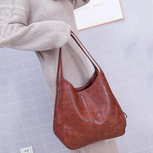 Women Soft PU Leather Tote Bag Vintage Shoulder Handbag Minimalist Top Handle Casual Everyday Purse